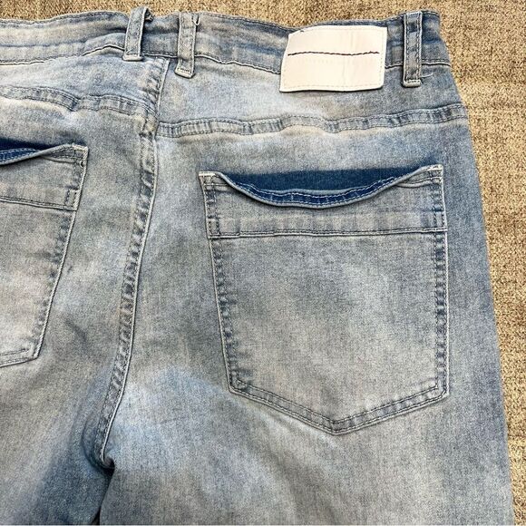 M Society Bleached Skinny Fit Rip And Tear With Splatter Jeans Size 34x30 - Picture 11 of 11